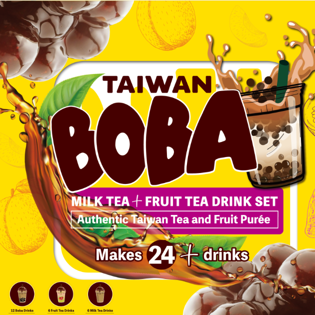 Boba Milk Tea + Fruit Tea Drink Set (make 24+ drinks)
